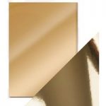 Craft Perfect by Tonic Studios A4 High Gloss Mirror Card Harvest Gold | Pack of 5
