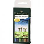 Faber Castell PITT Artist Pen Set Brush Tip Landscape | Box of 6