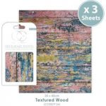 Craft Consortium Decoupage Paper Pad Textured Wood | 3 Sheets