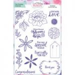 Card Making Magic A5 Stamp Set Flowers & Tags Set of 17 by Christina Griffiths