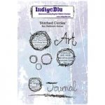 IndigoBlu A6 Red Rubber Stamp Stitched Circles by Kay Halliwell-Sutton