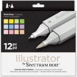Spectrum Noir Illustrator Marker Pen Set Sketching | Set of 12