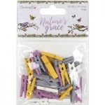 Dovecraft Nature’s Grace Mini Wooden Pegs | Pack of 35