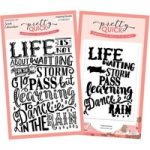 Pretty Quick Inspiring Quotes Dance in the Rain A6 Stamp & Embossing Folder Bundle