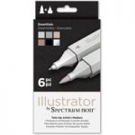 Spectrum Noir Illustrator Marker Pen Set Essentials | Set of 6