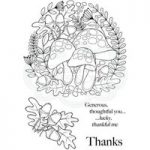 Woodware Clear Stamp Set Toadstool Ring with Sentiments | Set of 4