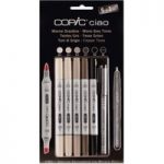 Copic Ciao 5 + 1 Marker Pen Set with a Copic Multiliner Warm Grey Tones | Set of 6