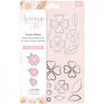 Crafter’s Companion Nature’s Garden Stamp & Die Sweet William Set of 15 | Spring Is In The Air