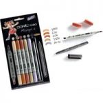Copic Ciao 5 + 1 Marker Pen Set with a Copic Multiliner Manga #4 | Set of 6