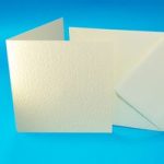 Craft UK 150sq Card Blanks & Envelopes Ivory Hammered | 50 pack