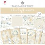 The Paper Tree 8in x 8in Paper Kit Paper Pad & Die Cut Toppers 52 Sheets | A Touch of Romance