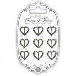 Craft Consortium Diamante Heart Buckles Set of 9 | Always & Forever