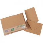 Craft UK C6 Card Blanks & Envelopes Kraft | 50 pack