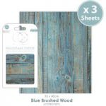 Craft Consortium Decoupage Paper Pad Blue Brushed Wood | 3 Sheets