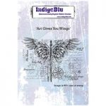 IndigoBlu A6 Red Rubber Stamp Art Gives You Wings by Kay Halliwell-Sutton