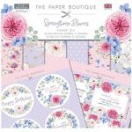 Paper Boutique 8in x 8in Paper Kit Paper Pad & Die Cut Toppers 68 Sheets | Springtime Blooms