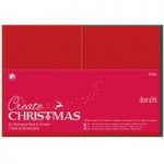 Docrafts A6 Cards & Envelopes Textured Red & Green 240gsm | Pack of 50