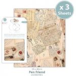 Craft Consortium Decoupage Paper Pad Pen Friend | 3 Sheets