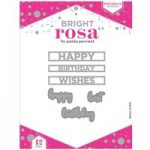 Bright Rosa Die Set Birthday Words | Set of 12