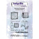 IndigoBluA6 Red Rubber Stamp Stitched Squares by Kay Halliwell-Sutton
