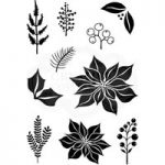 Woodware Polymer Stamp Clear Singles Poinsettia Mix | Set of 10
