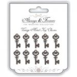 Craft Consortium Silver Metal Key Charms Set of 10 | Always & Forever