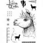 Pink Ink Designs A5 Clear Stamp Set Llama Queen | Set of 12