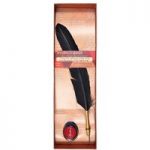 Aladine Writer’s Feather Quill Set with Ink in Black