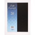 Craft UK Essentials A4 Card Black | 20 pack